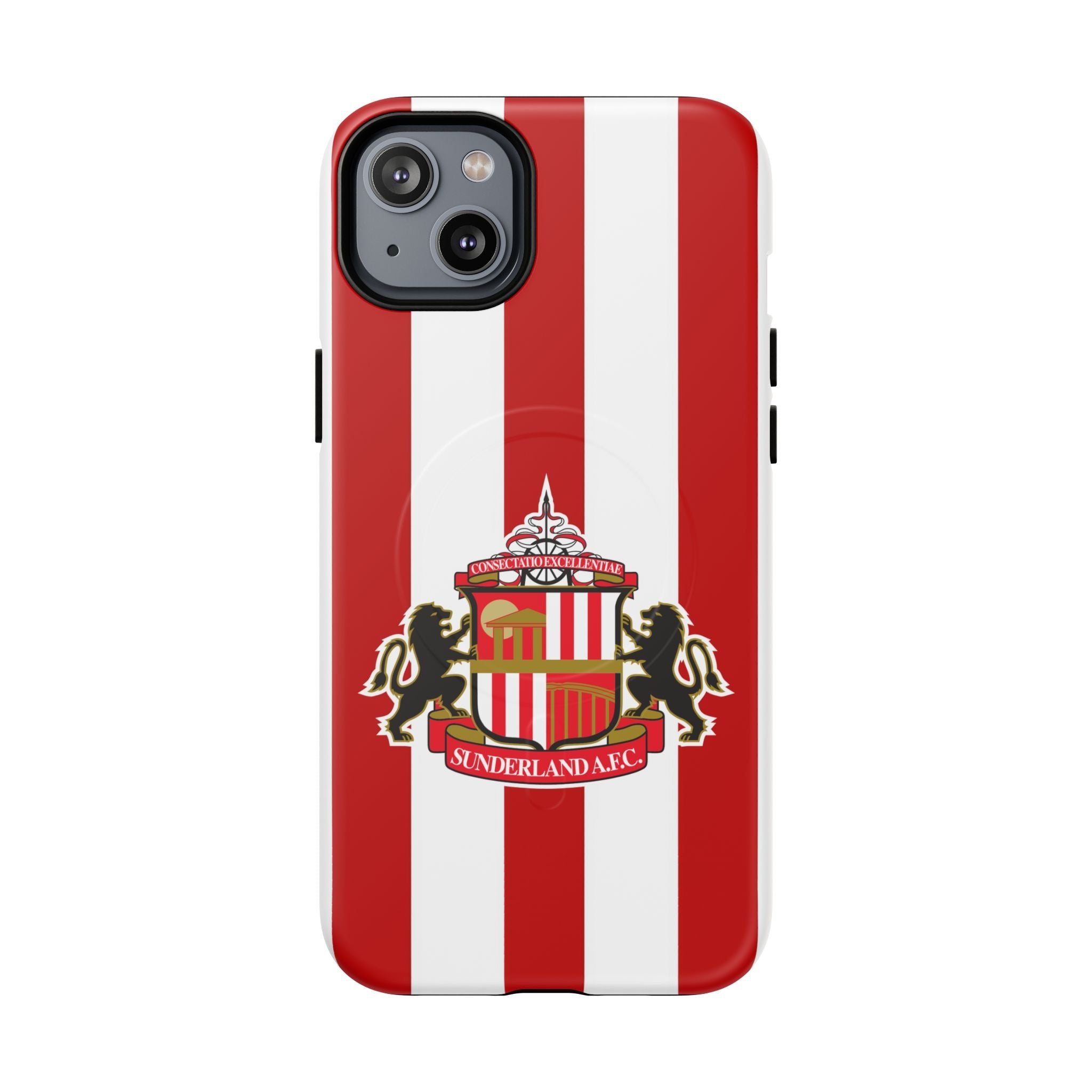 Sunderland FC MagSafe iPhone case with red and white colors and club-inspired crest