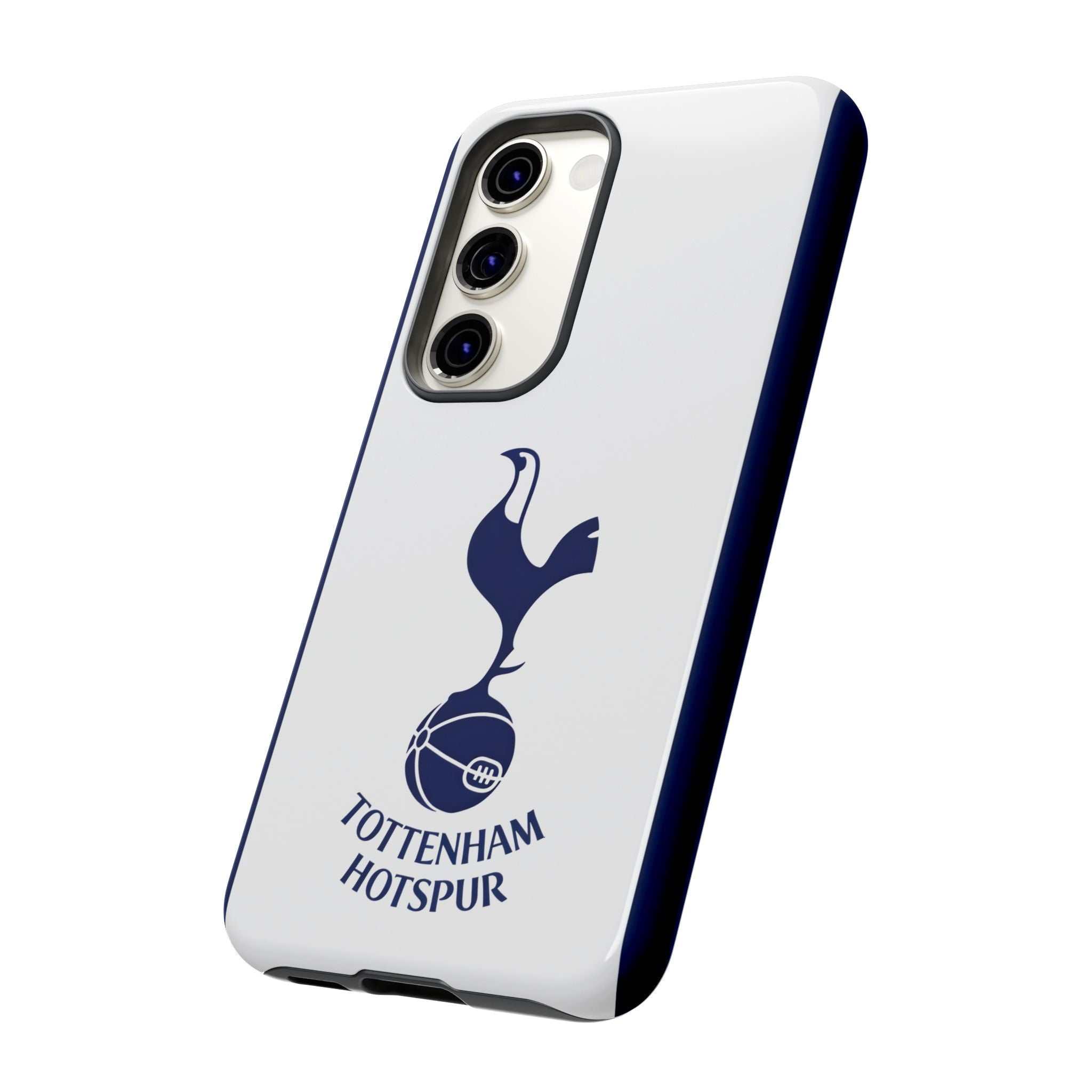 Tottenham FC magnetic Samsung phone case with white and navy colors and dual layer protection