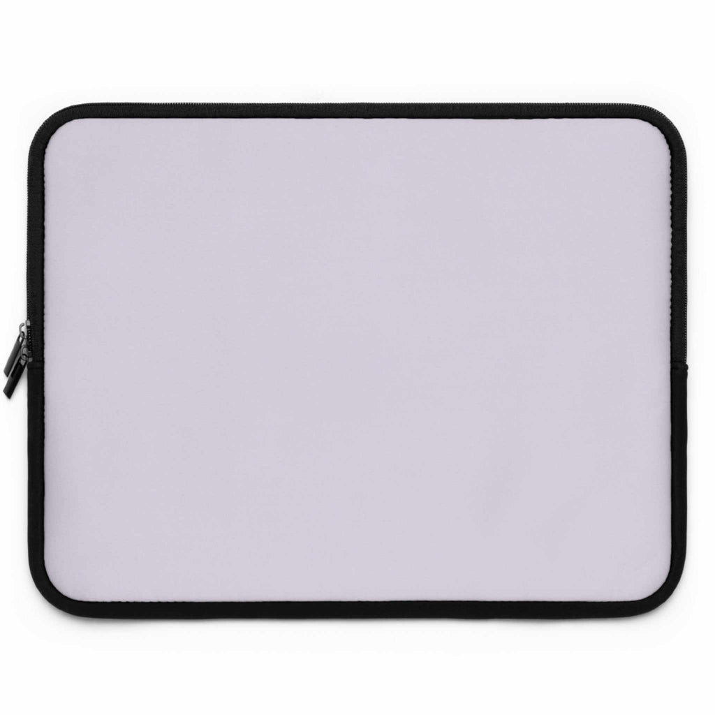 Lavender laptop sleeve made of durable neoprene with soft foam lining and dual zipper protection.