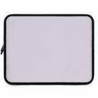 Lavender laptop sleeve made of durable neoprene with soft foam lining and dual zipper protection.