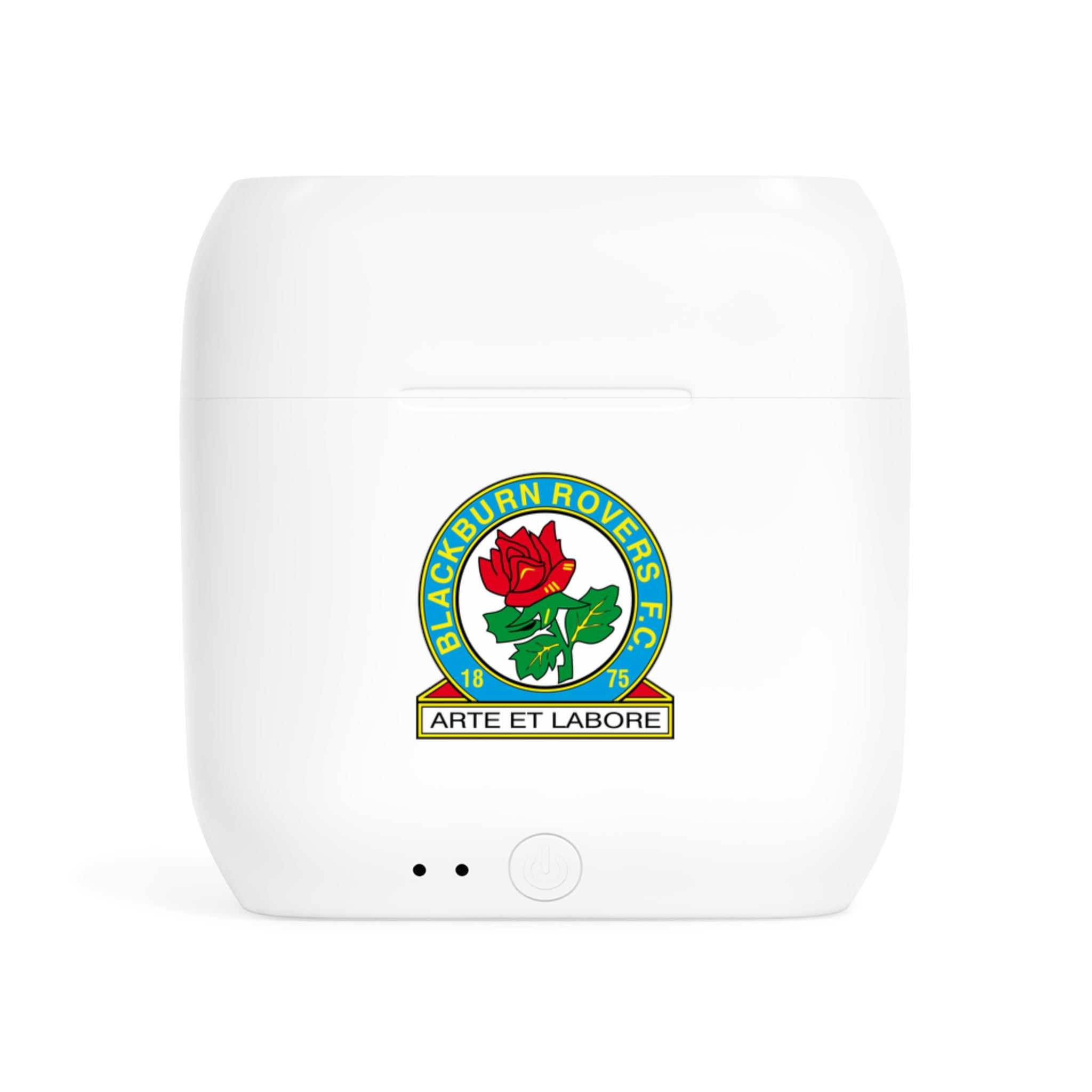 Blackburn Rovers Fc wireless Essos earbuds charging case with fan-inspired club crest design