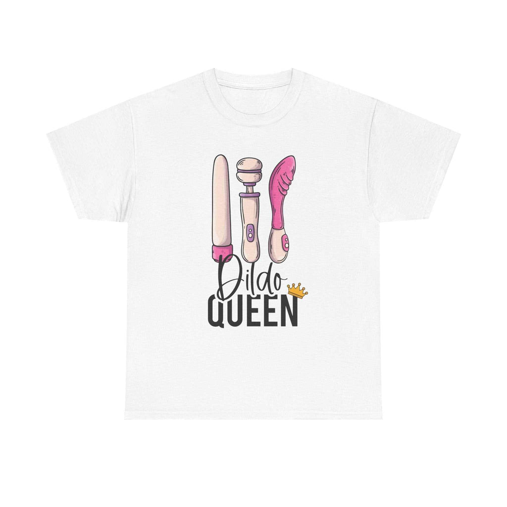 Bold Dildo Queen T-Shirt with cheeky graphic, 100% cotton, soft and comfortable for everyday wear