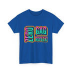 Black Zero Gag Reflex T-Shirt with bold humor graphic, soft cotton fabric, and casual fit for fearless style