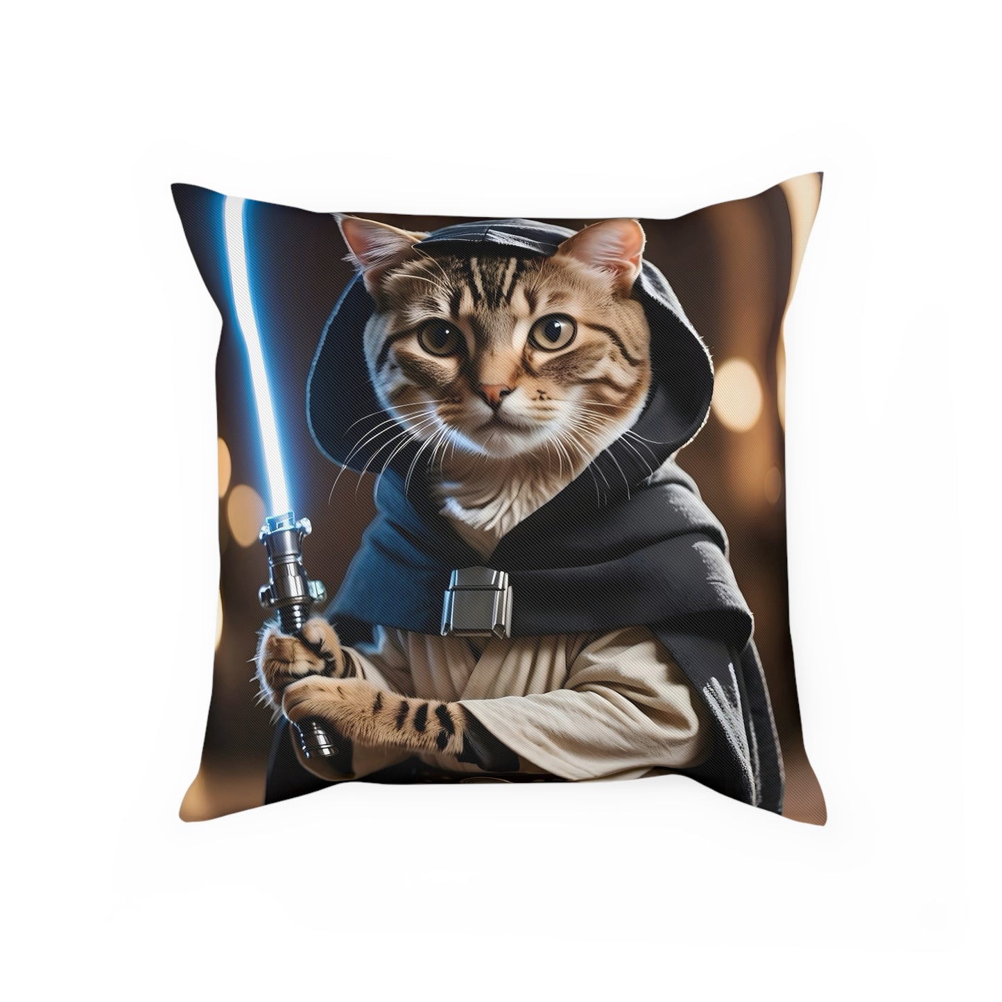 Jedi Cat Cotton Drill Square Cushion