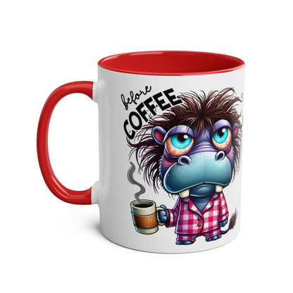 Fun Sarcastic Coffee Mug with Humorous Design and Red Handle