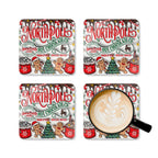 Northpole Christmas Coaster Set with festive design and mug.