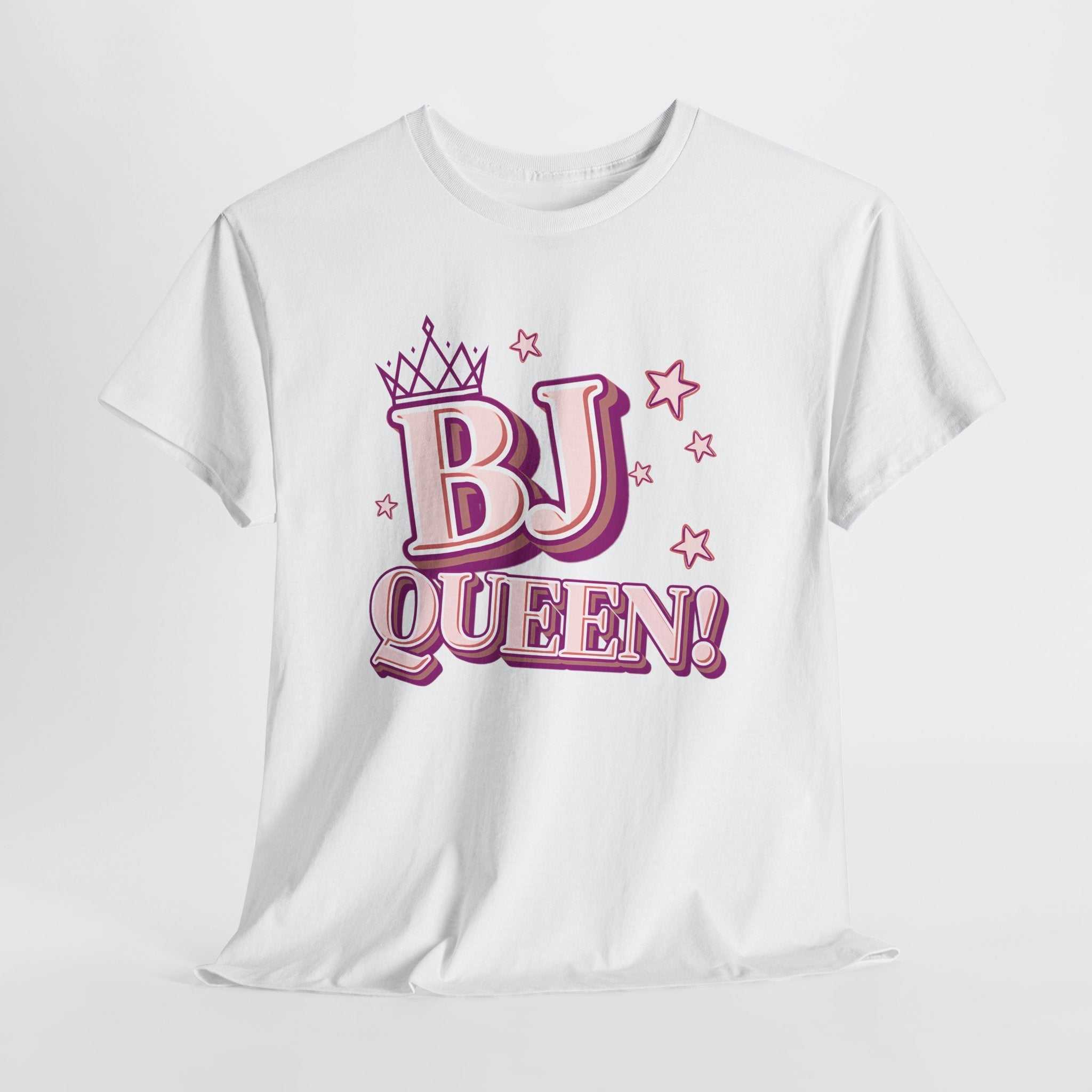 BJ Queen T-Shirt with cheeky queen graphic, soft cotton, and bold statement design