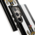 Newcastle United Samsung phone case with magnetic black and white design and dual-layer protection