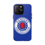 Rangers FC MagSafe iPhone case in royal blue with official-inspired crest and dual-layer protection