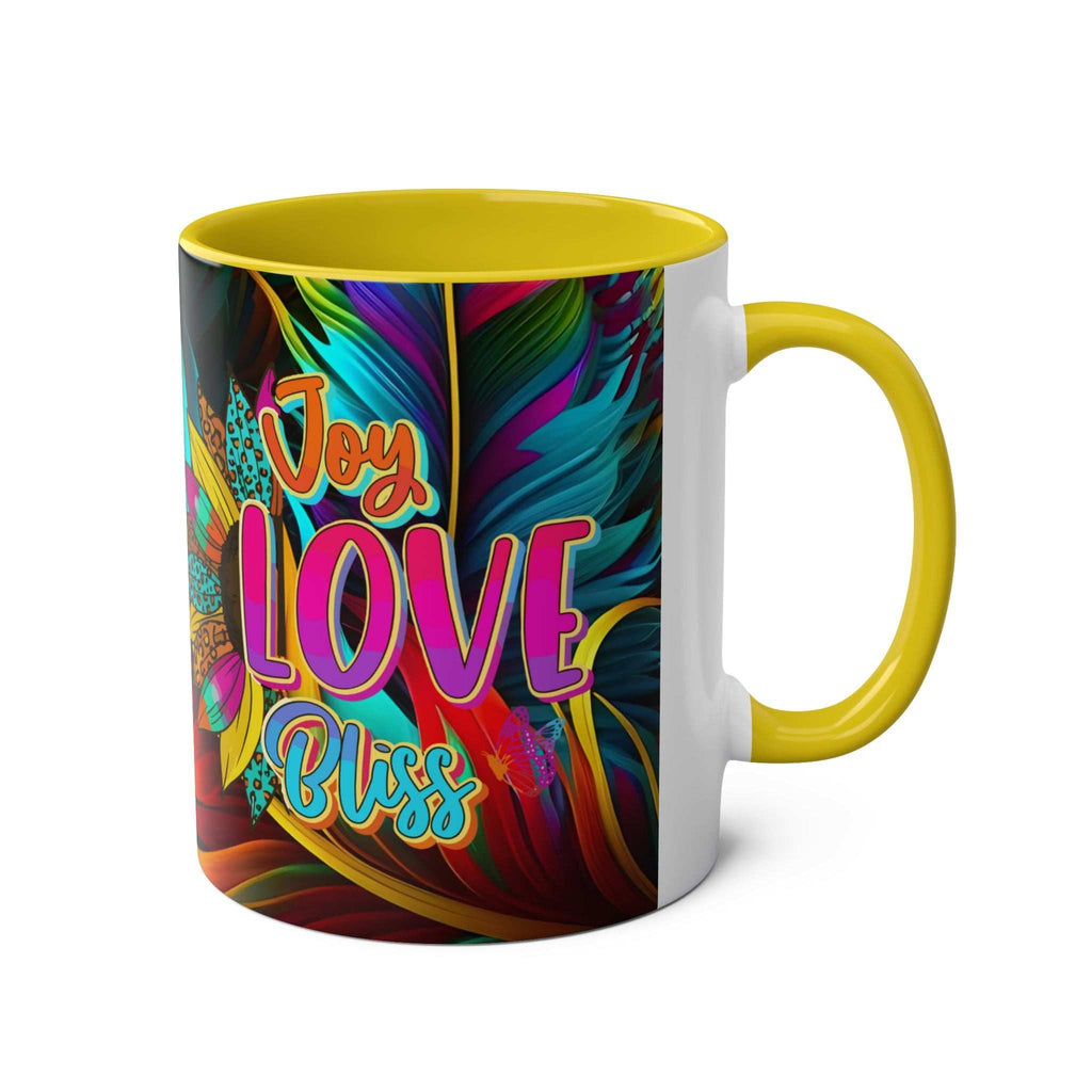 LGBTQ+ Pride Mug with vibrant rainbow design and inspirational message, ceramic, 11oz.