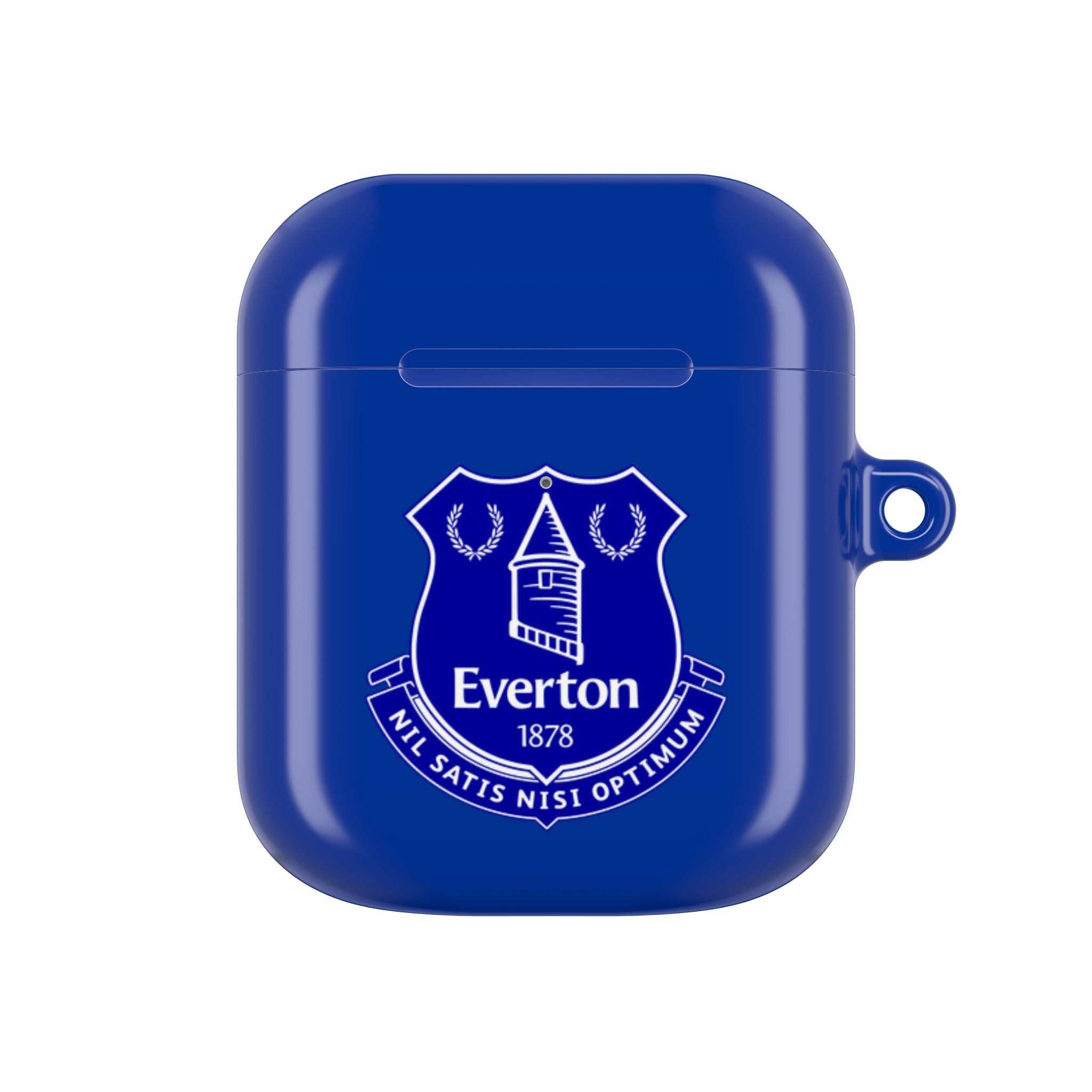 Everton FC AirPods protective hard case in blue with club crest and glossy finish