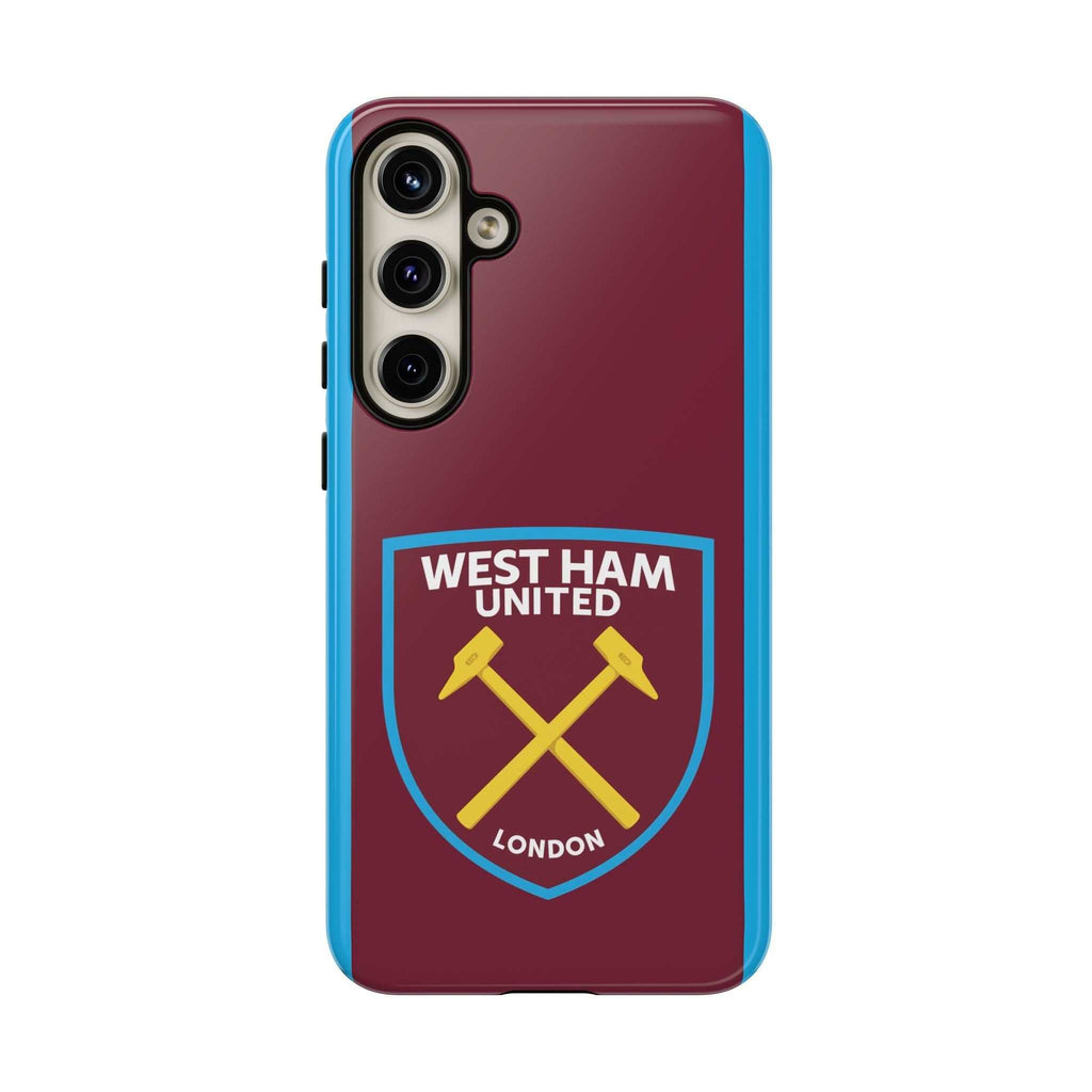 West Ham United magnetic Samsung case with claret and blue colors and official-inspired crest for protection and wireless charging