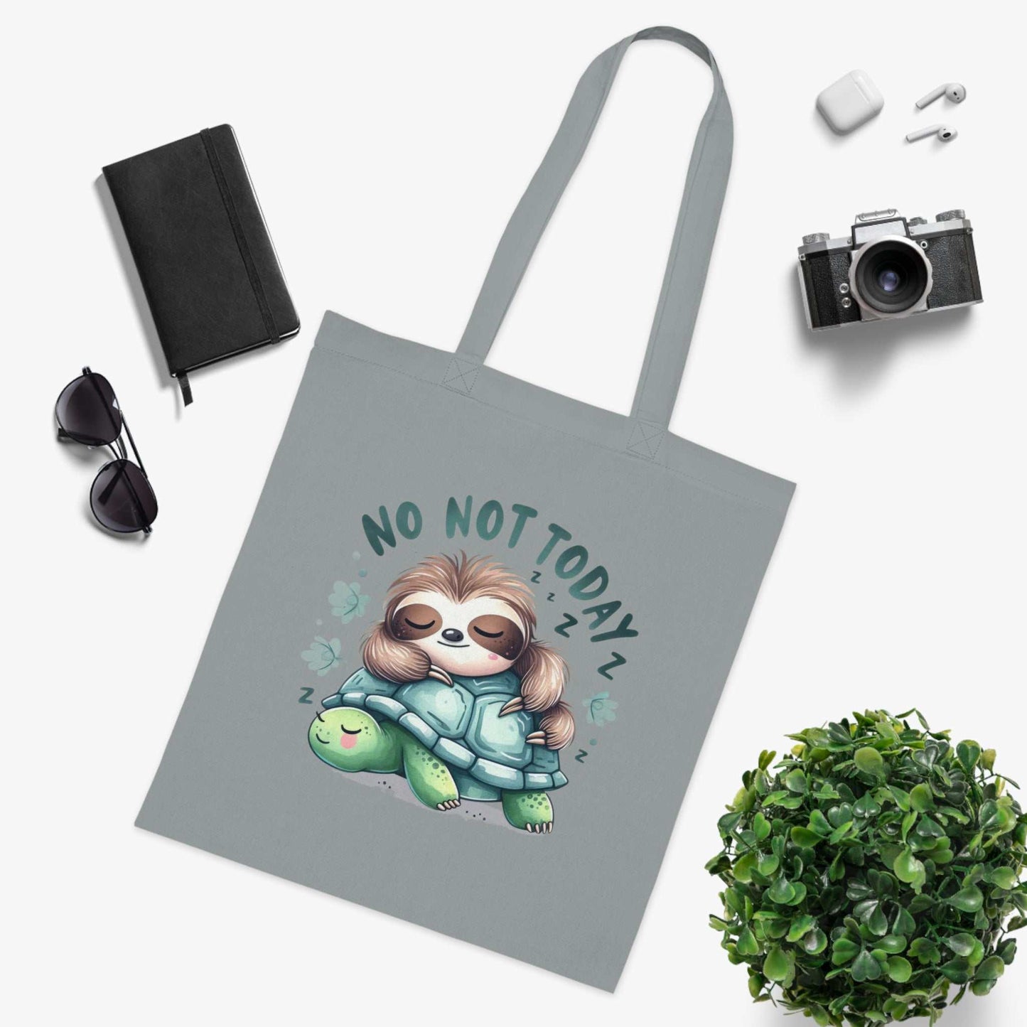 Cute sloth tote bag with playful design, perfect for everyday use.