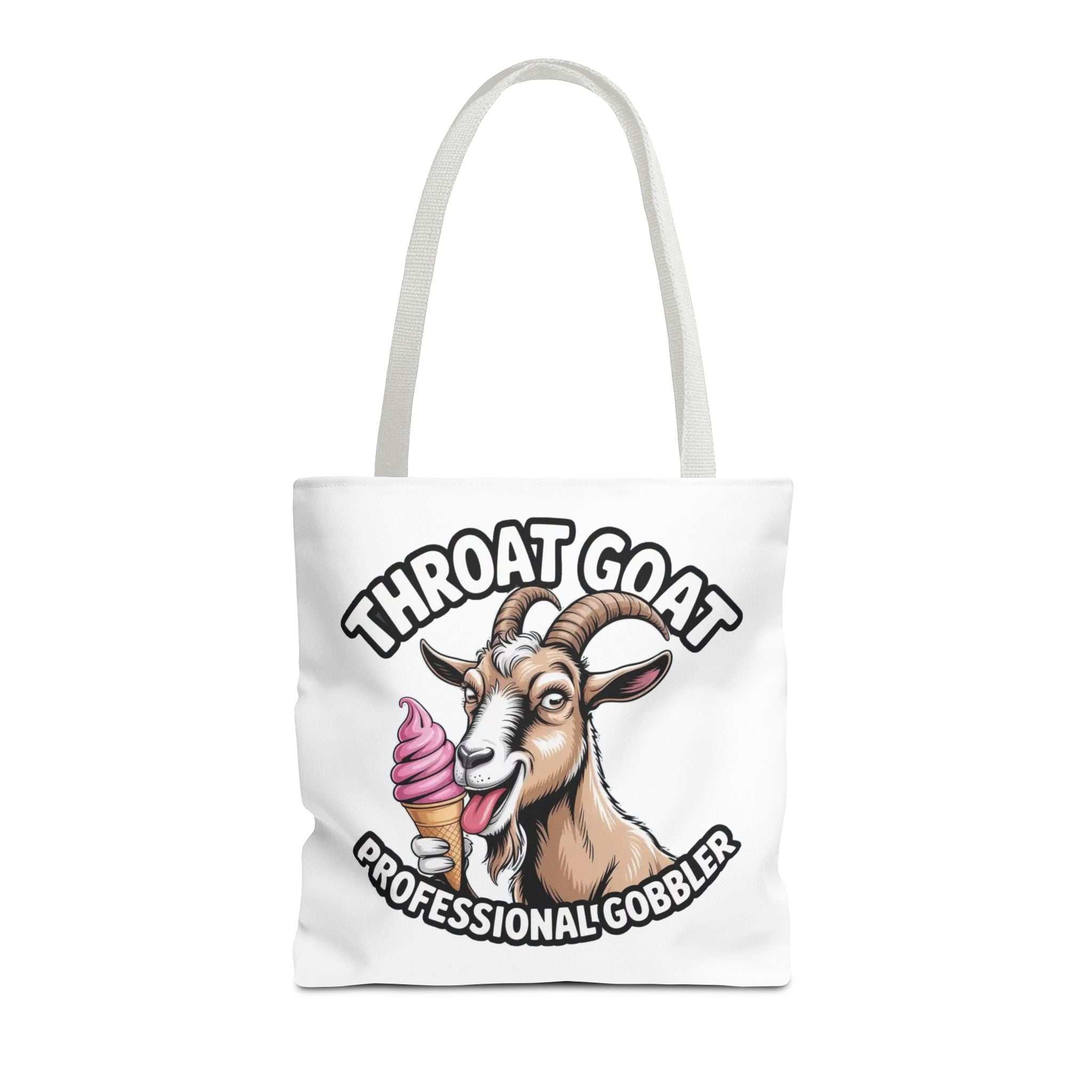 Cheeky Professional Gobbler Funny Tote Bag with colorful handles and durable spun polyester fabric