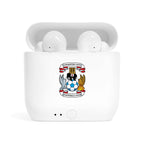Wireless earbuds with Coventry City Fc fan-inspired crest charging case, Bluetooth 5.0, and ergonomic design