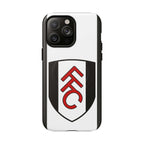 Fulham FC MagSafe iPhone case with club crest, dual-layer protection, and wireless charging compatible