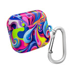 Vibrant Colour Splash protective AirPods case with glossy finish and carabiner clip