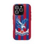 Crystal Palace MagSafe iPhone case with red and blue stripes, team crest, dual-layer protection, and MagSafe compatibility