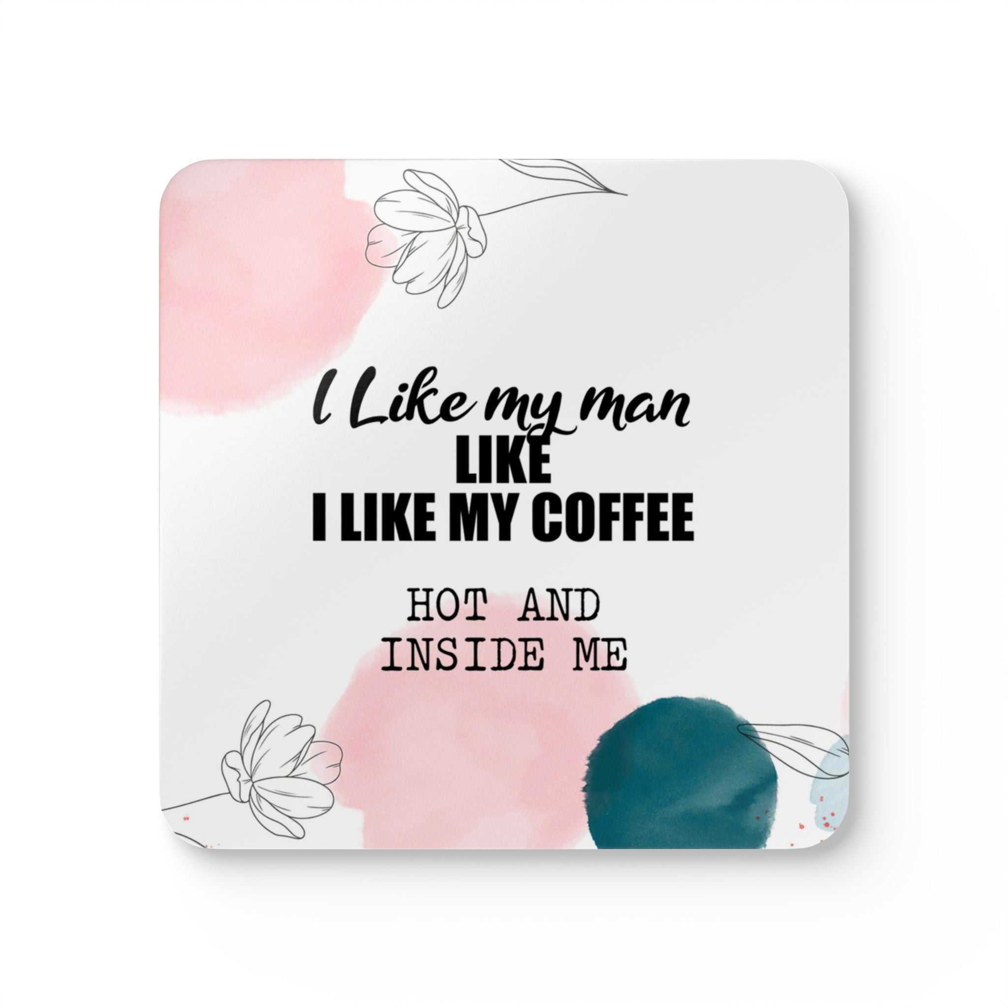 Cheeky Fun Coaster Set with playful text design and floral accents.