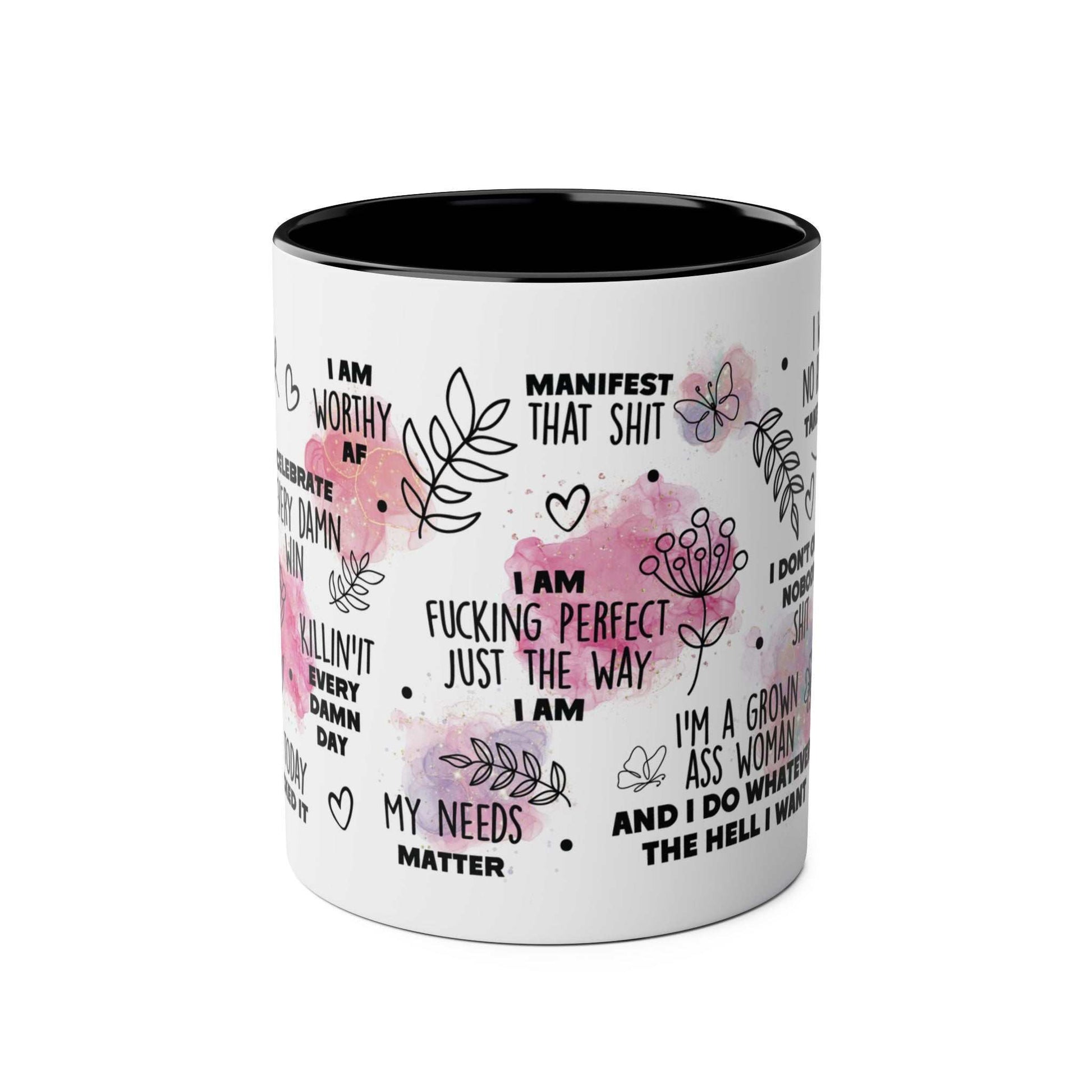 Sweary Quotes Coffee Mug with cheeky sayings and a glossy finish, perfect for a playful personality.