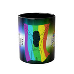 LGBTQ+ Pride Mug with vibrant rainbow design, high-quality ceramic.