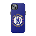 Chelsea FC MagSafe iPhone case in royal blue with official-inspired crest and dual layer protection