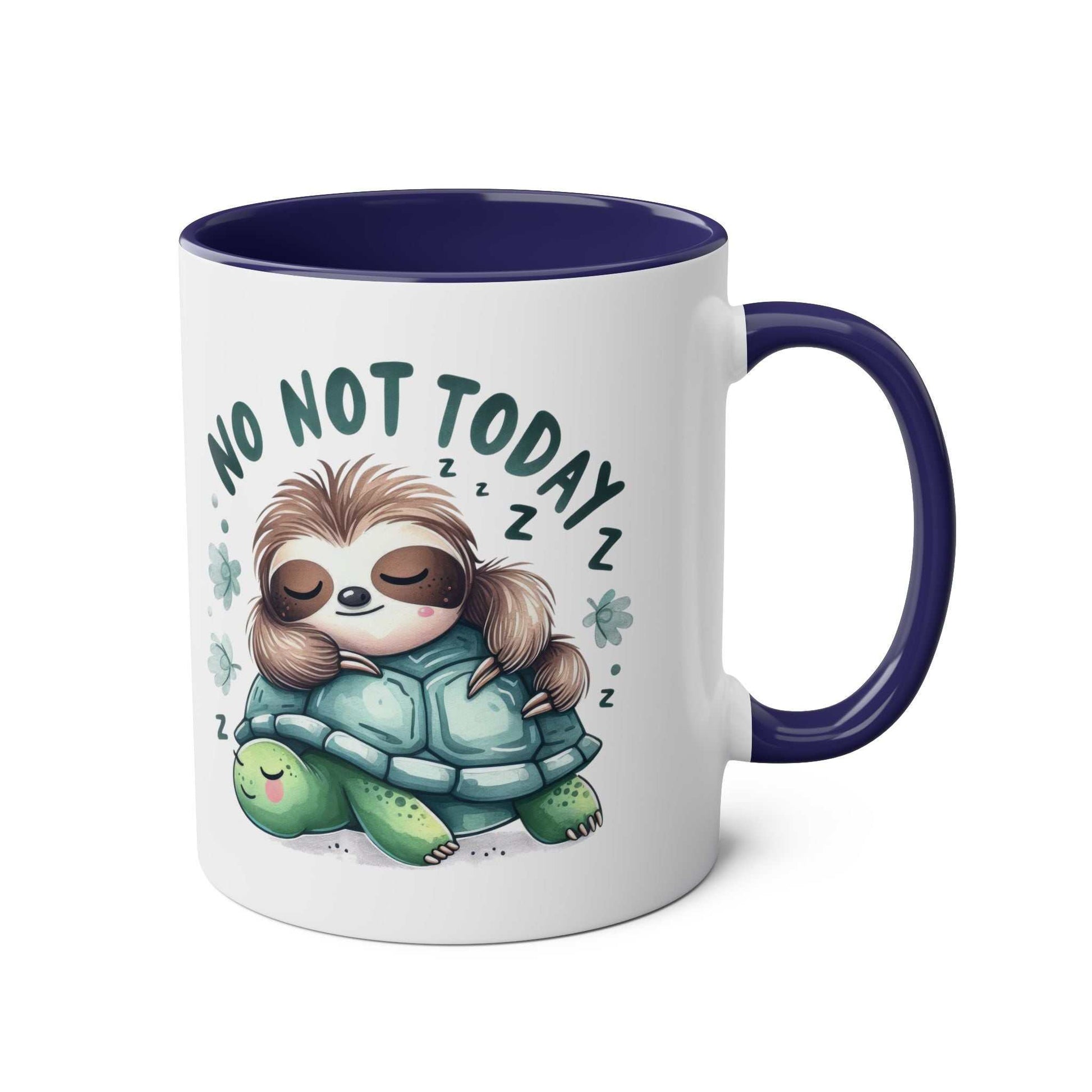 Cute sloth coffee mug with whimsical design, perfect for animal lovers.