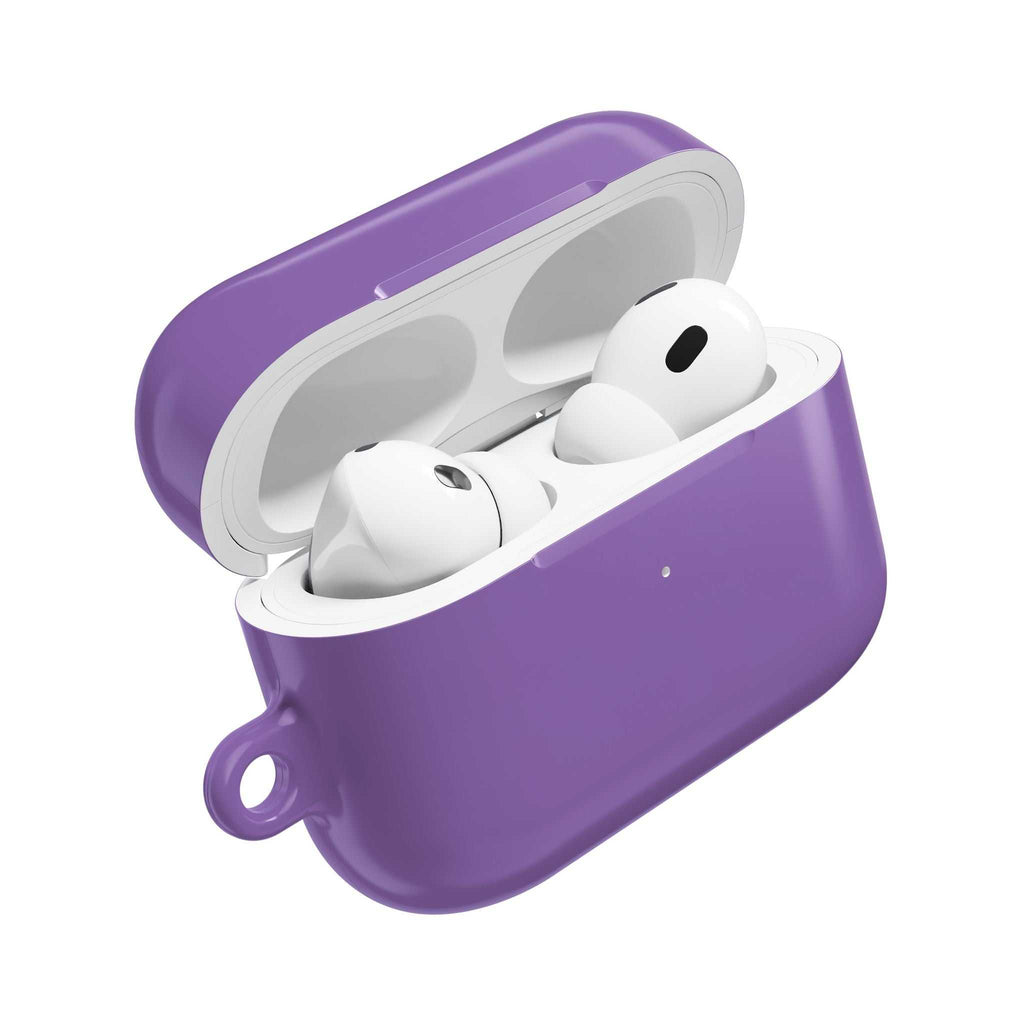 Purple hard shell protective case for AirPods and AirPods Pro with glossy finish and lightweight design
