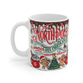 North Pole Christmas Mug with festive 3D design, glossy 11oz ceramic, microwave and dishwasher safe
