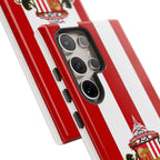 Sunderland FC Samsung phone case with magnetic protection in red and white colors