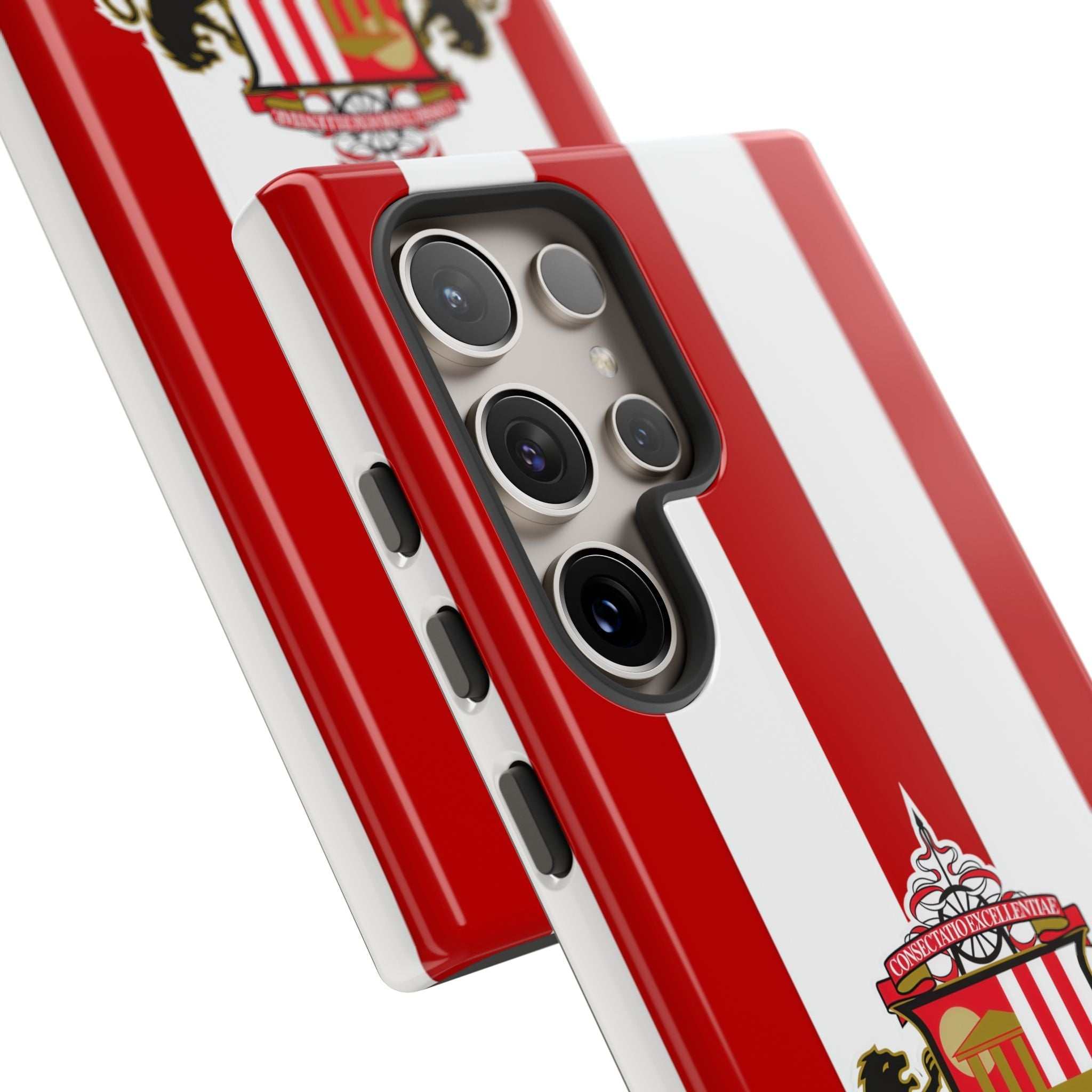 Sunderland FC Samsung phone case with magnetic protection in red and white colors