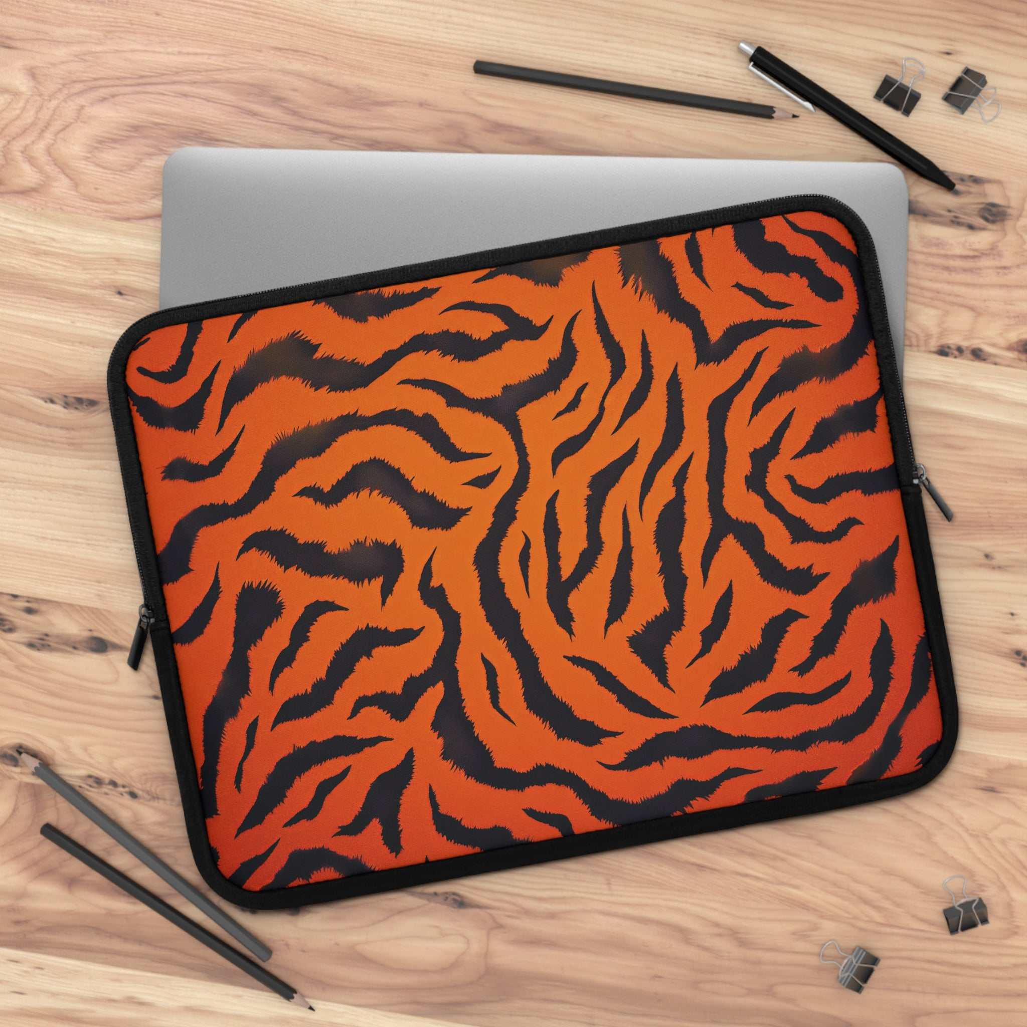 Orange Tiger Print Laptop Sleeve