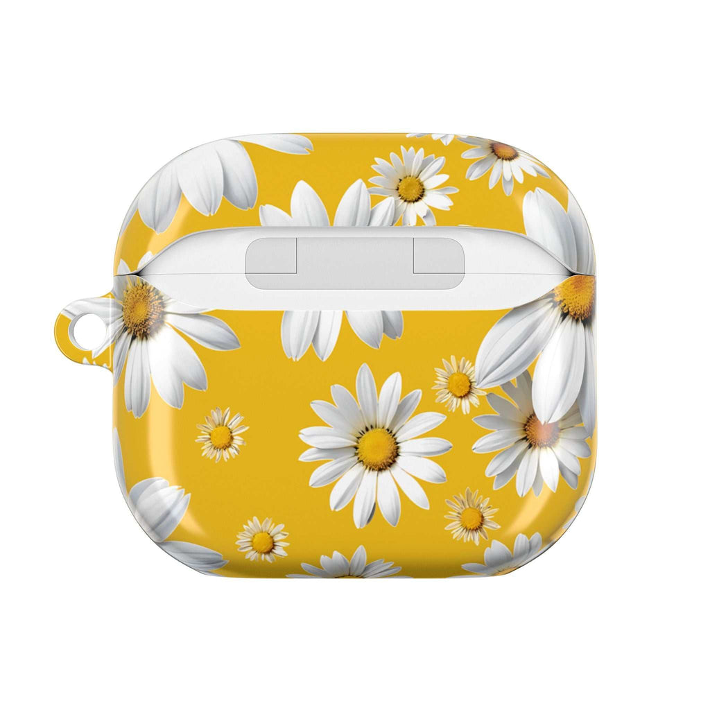 Yellow daisies protective hard shell case for AirPods and AirPods Pro with glossy finish