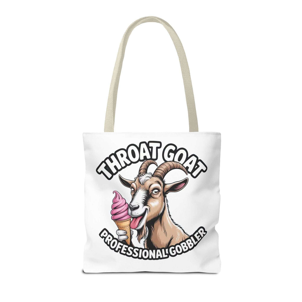 Cheeky Professional Gobbler Funny Tote Bag with colorful handles and durable spun polyester fabric.