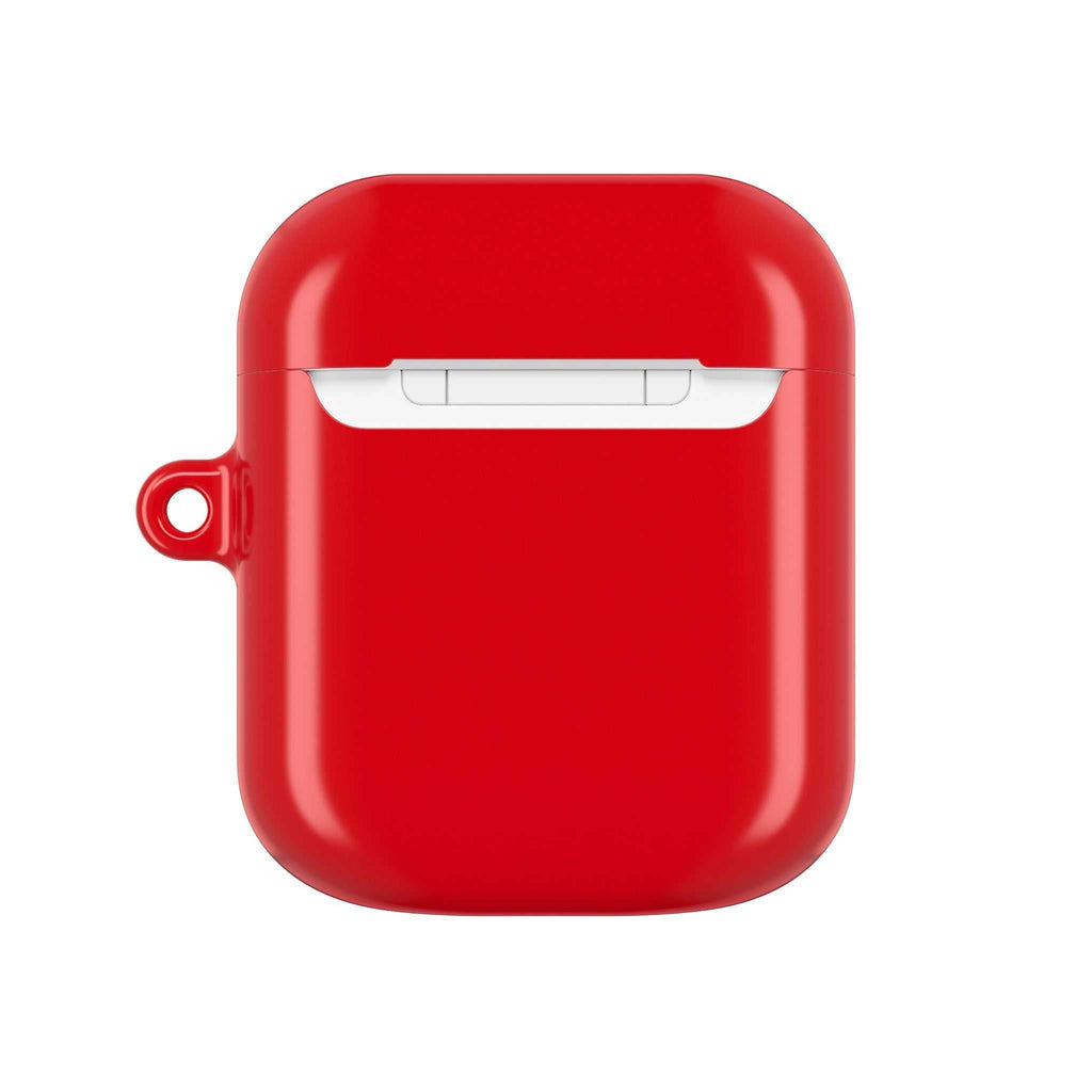 Manchester Utd FC red hard protective case for AirPods and AirPods Pro with shock-resistant, glossy finish and wireless charging support