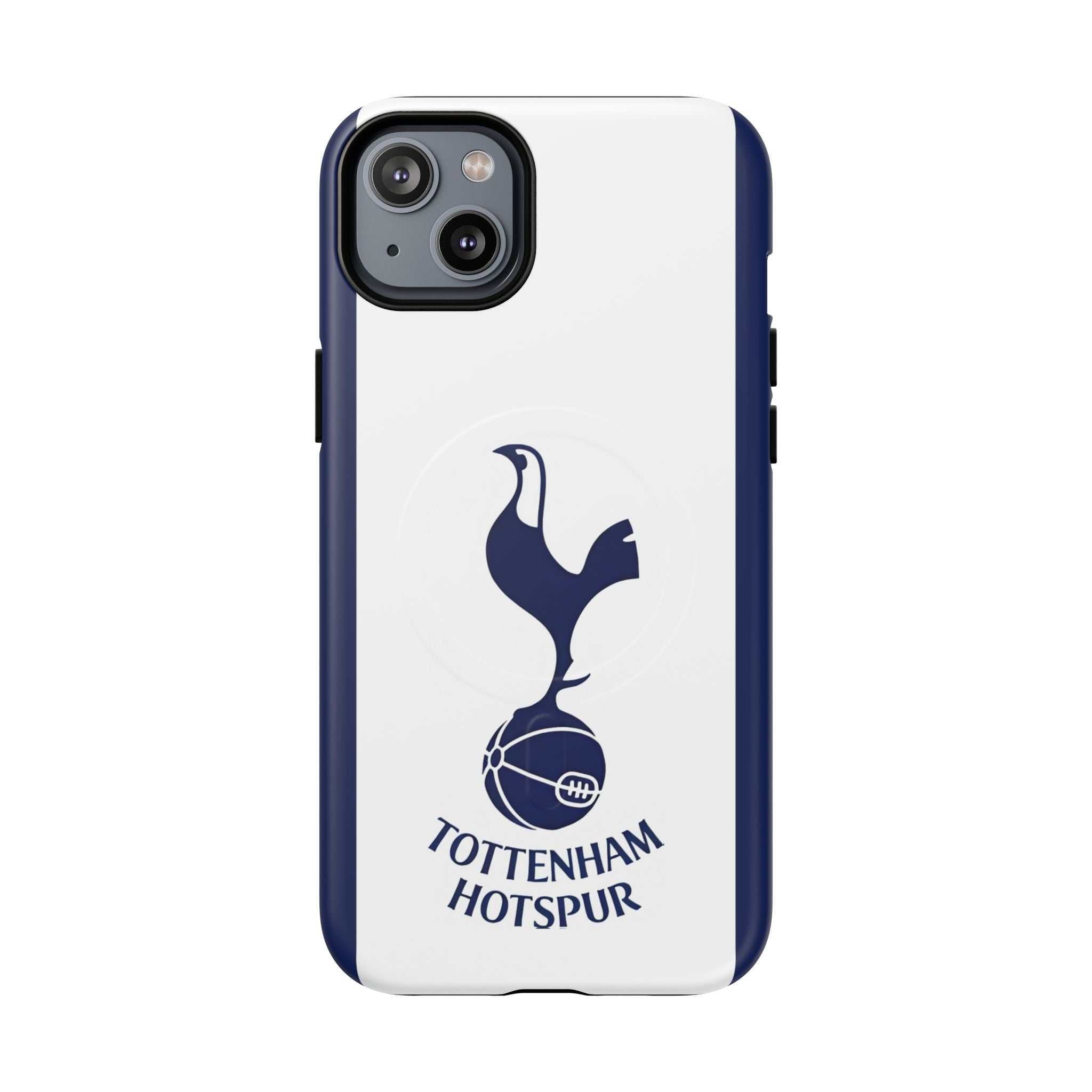 Tottenham FC MagSafe iPhone case with navy and white colors and club crest, dual layer protection and MagSafe compatibility