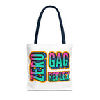 Zero Gag Reflex Tote Bag with cheeky design, durable spun polyester, and multiple handle color options
