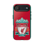 Liverpool FC MagSafe iPhone case with official-inspired crest and red dual-layer protection