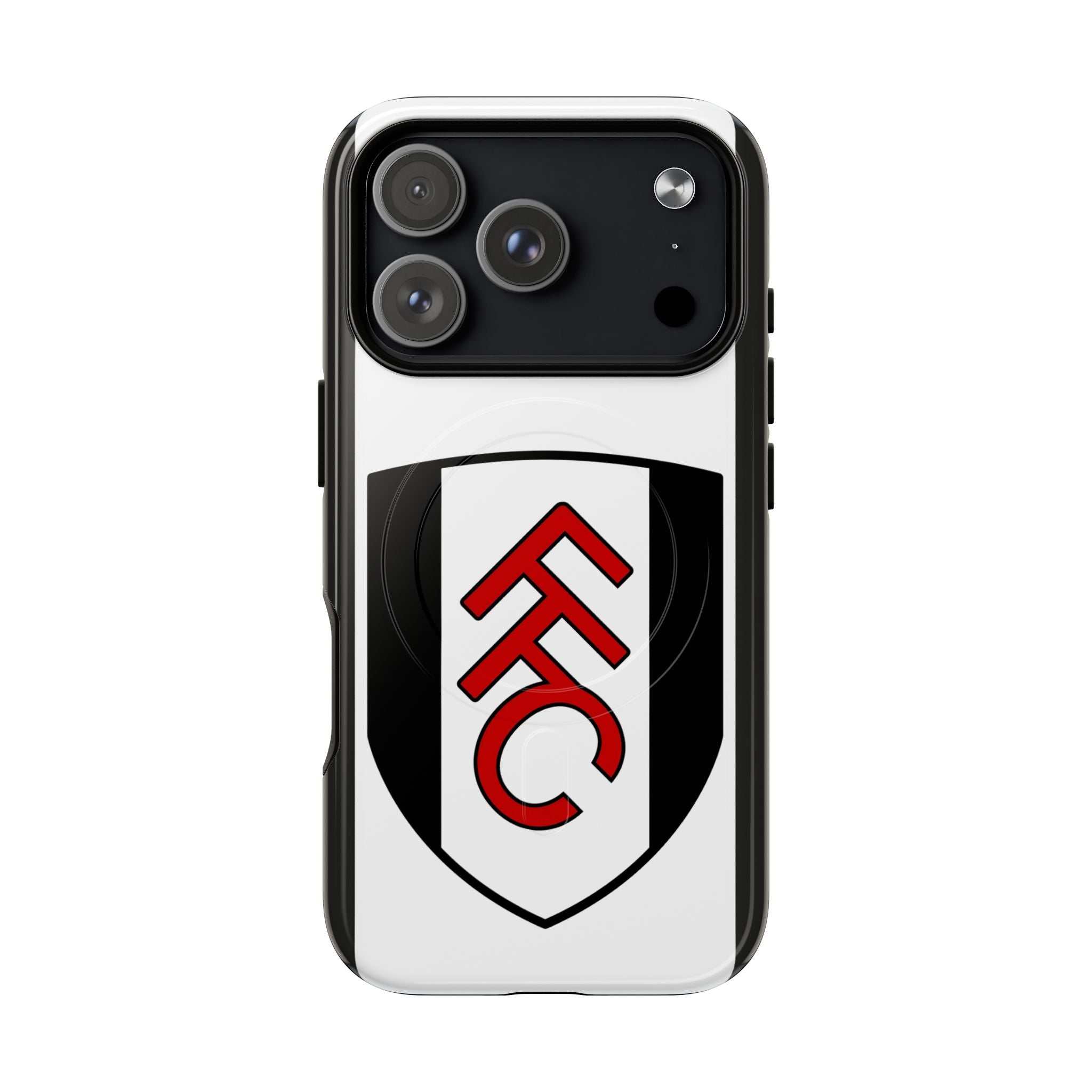 Fulham FC MagSafe iPhone case with club crest and dual-layer protection