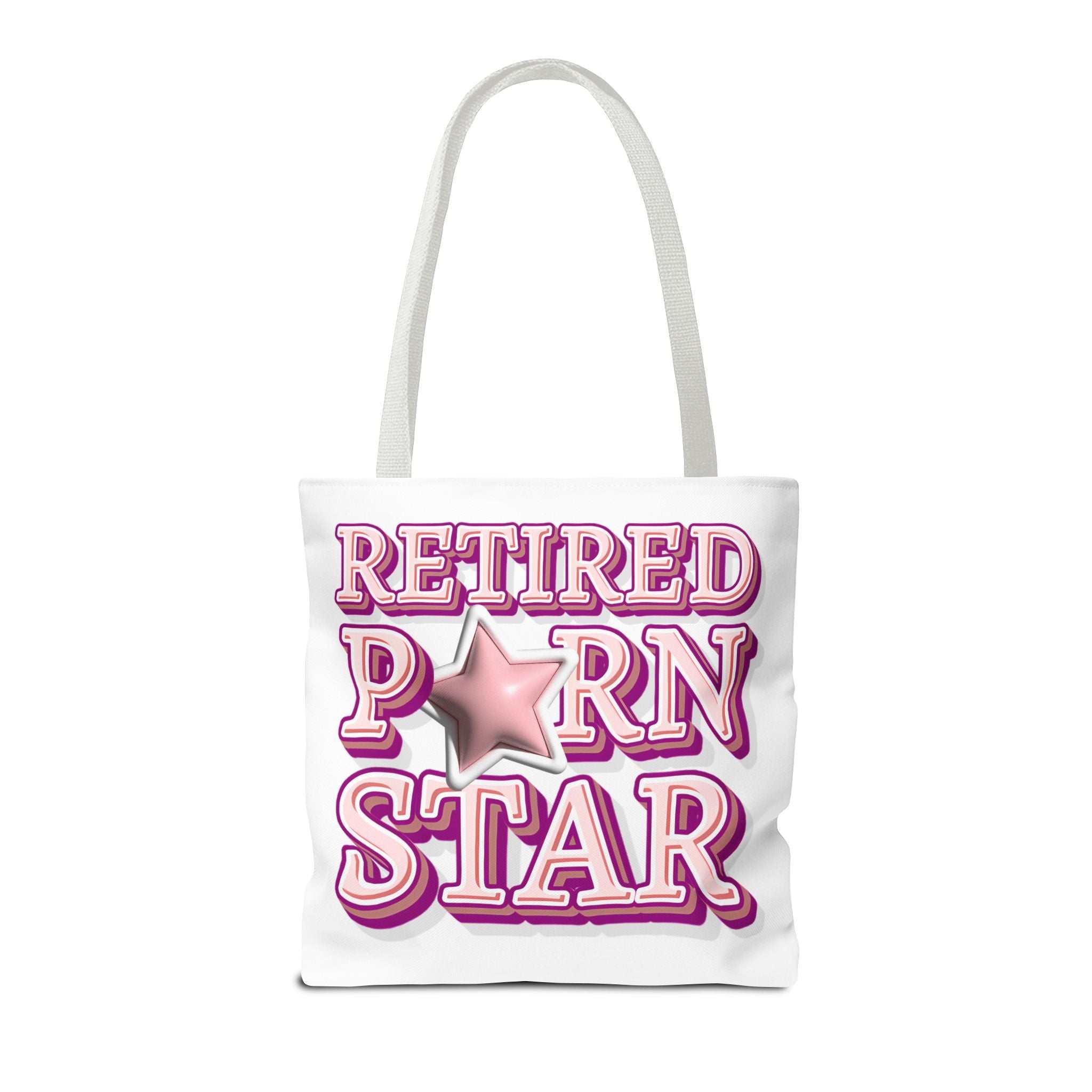 Cheeky Retired Porn Star Tote Bag with durable spun polyester and multiple handle color options