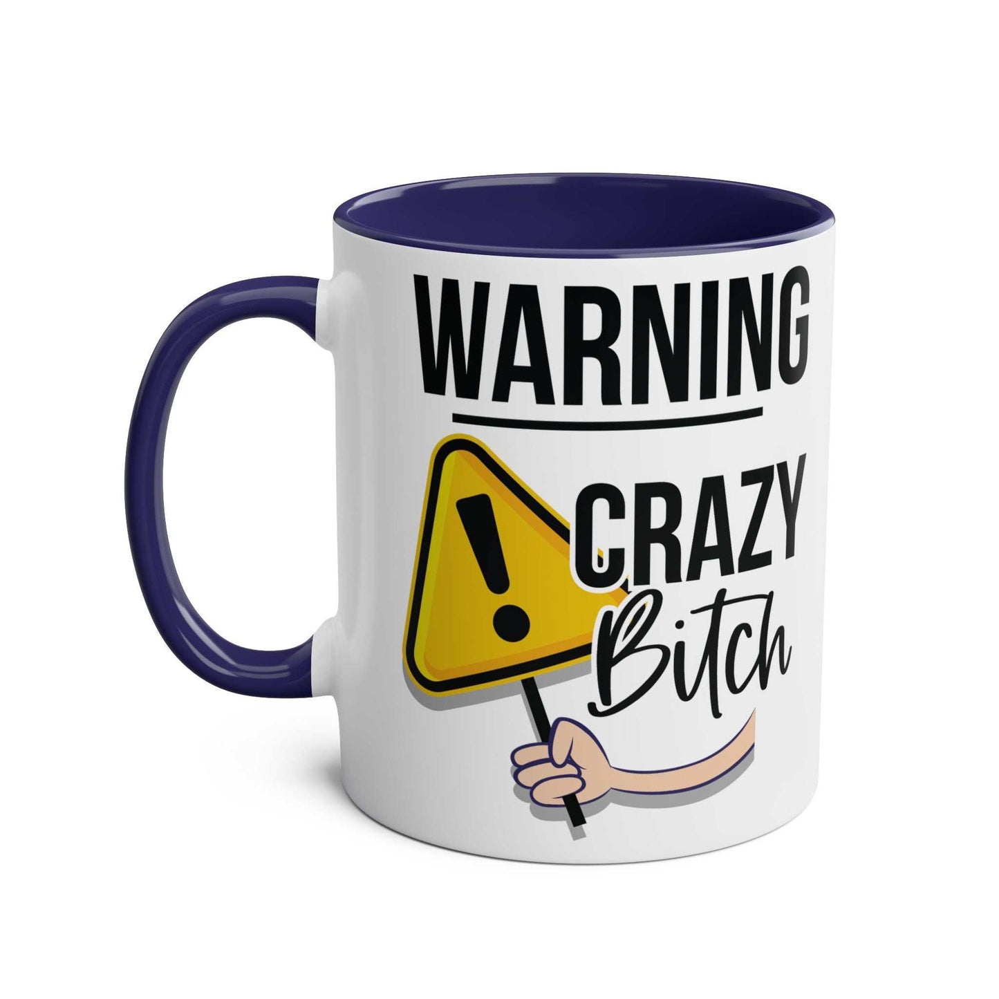 Cheeky rude ceramic two tone mug with playful design and glossy finish.