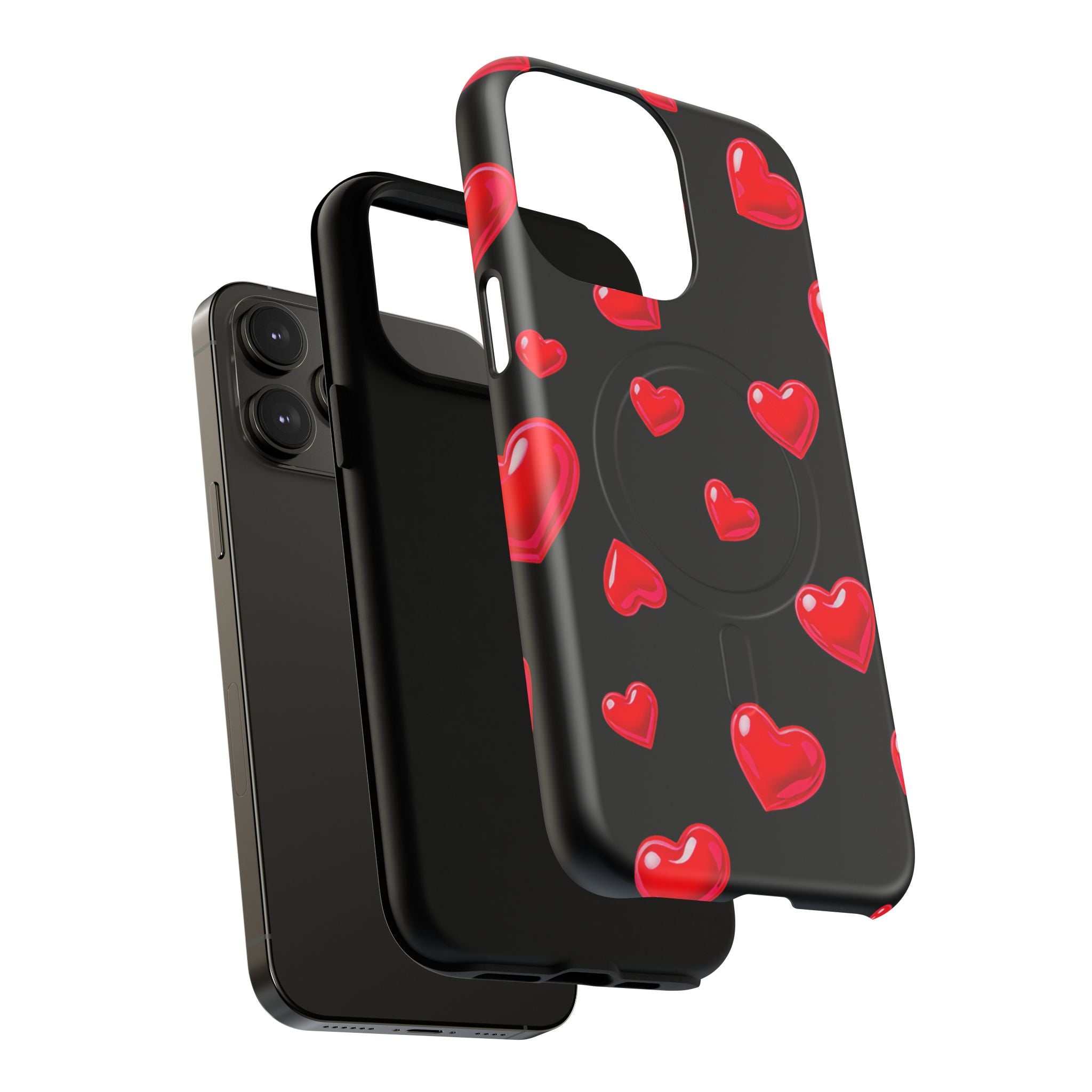Black Hearts iPhone Magsafe Phone Case