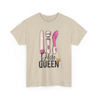 Black Dildo Queen T-Shirt with bold print, soft 100% cotton for comfort and everyday wear