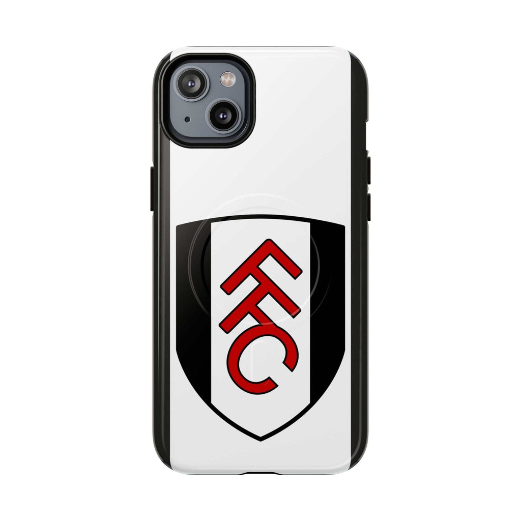Fulham FC MagSafe iPhone case with black and white colors and club crest, dual-layer protective design