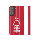 Nottingham Forest Samsung phone case with magnetic design, dual-layer red and white protection, and wireless charging compatible