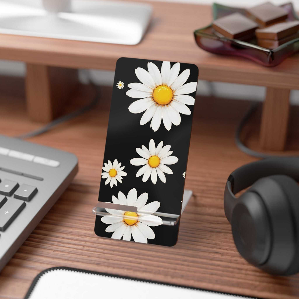 Black Daisy Print Phone Display Stand