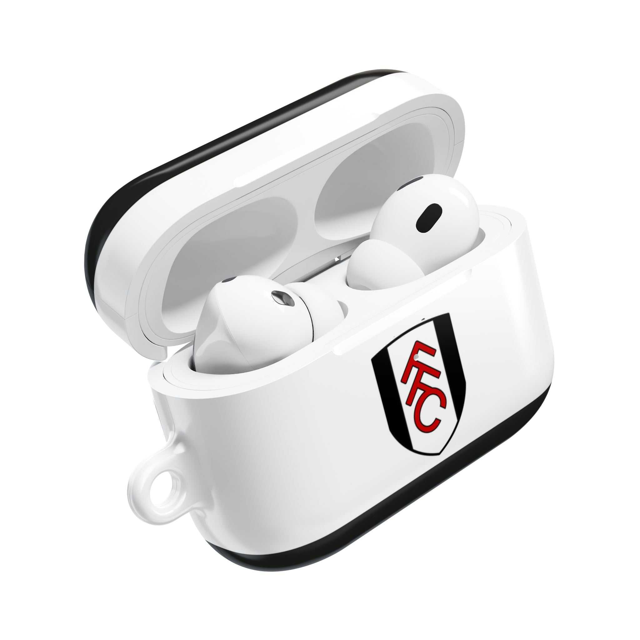 White Fulham FC AirPods protective case with club crest for AirPods and AirPods Pro