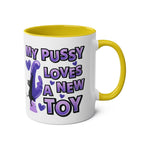 Cheeky Fun Coffee Mug with playful design and yellow handle.