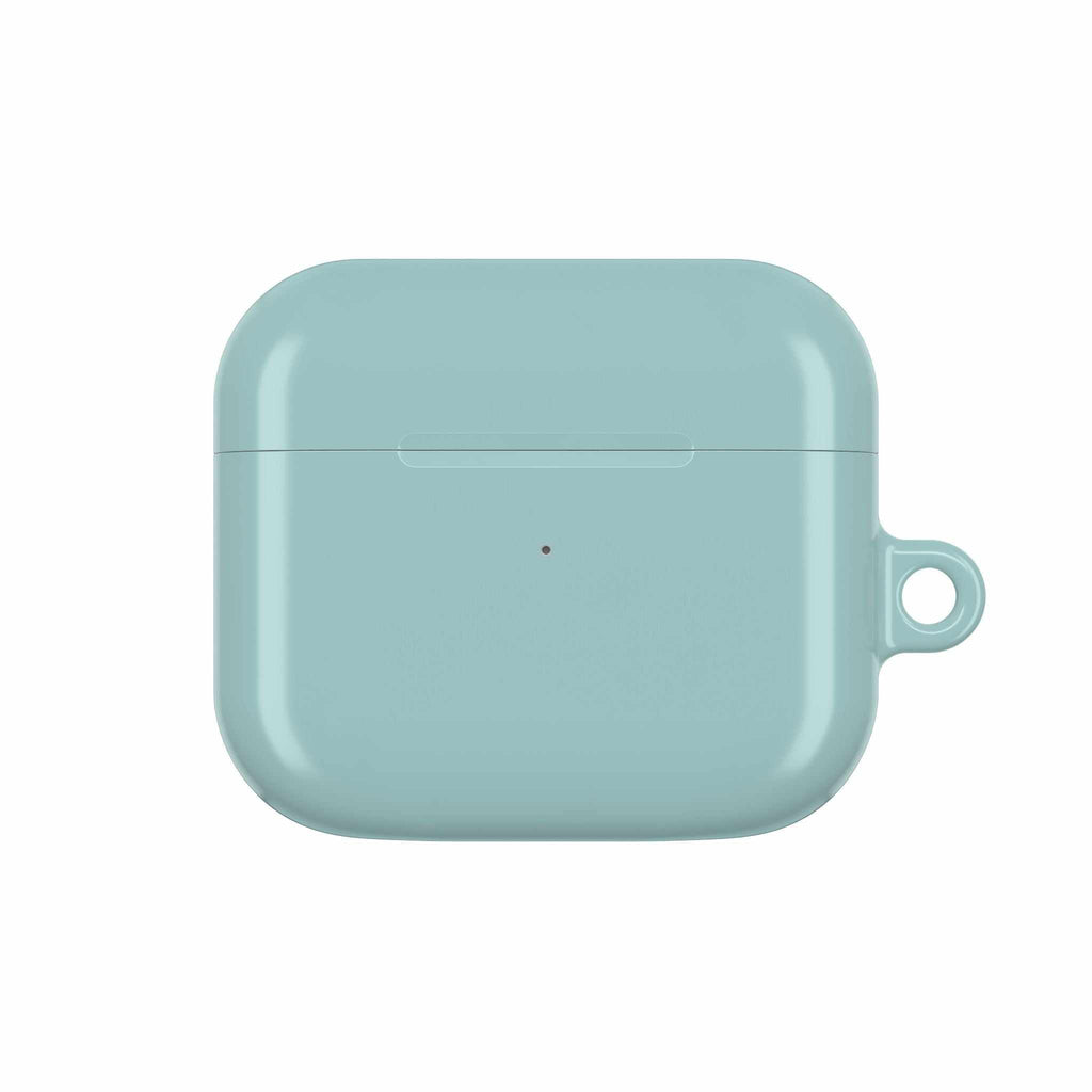 Teal green hard shell protective case for AirPods and AirPods Pro with glossy finish and lightweight design