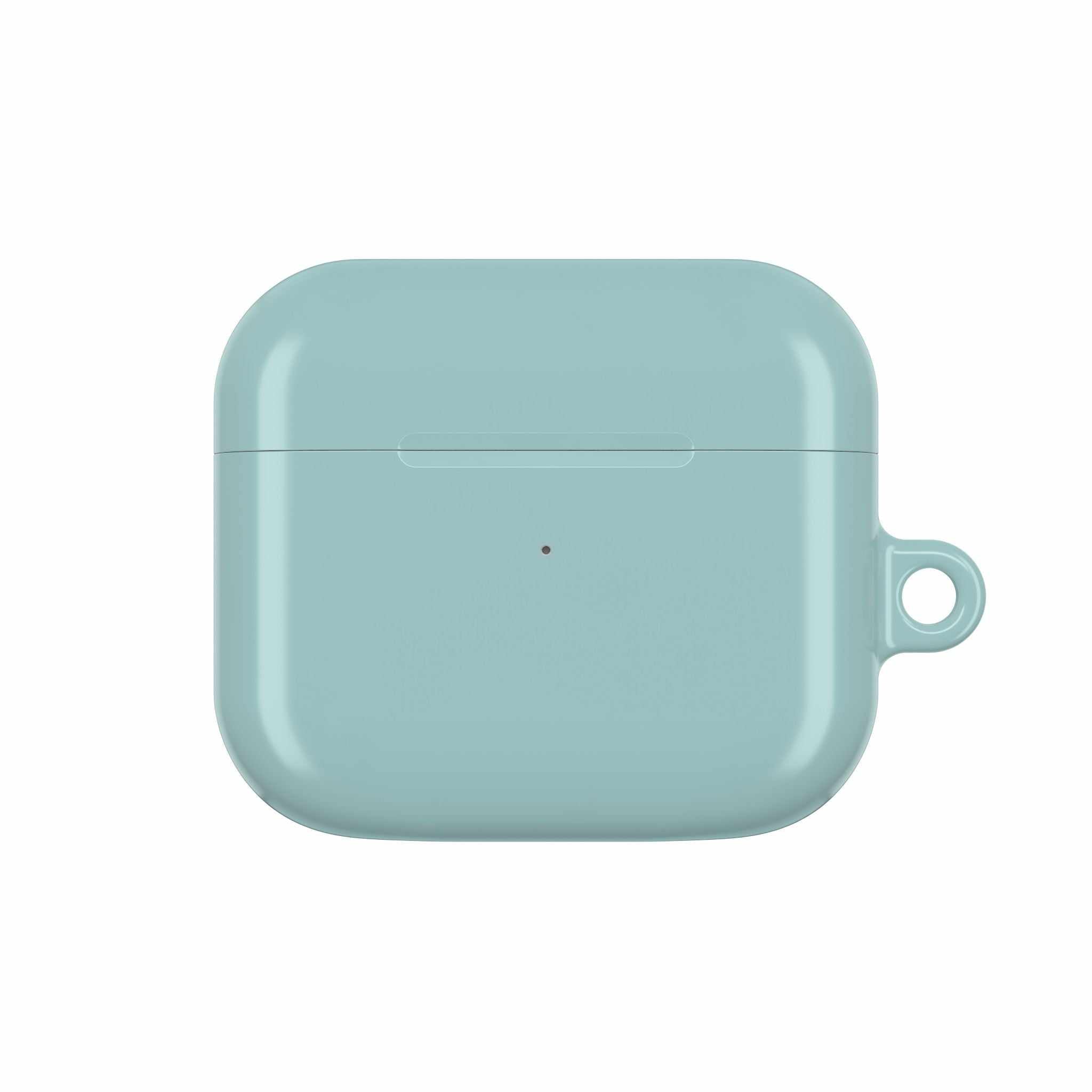 Teal green hard shell protective case for AirPods and AirPods Pro with glossy finish and lightweight design